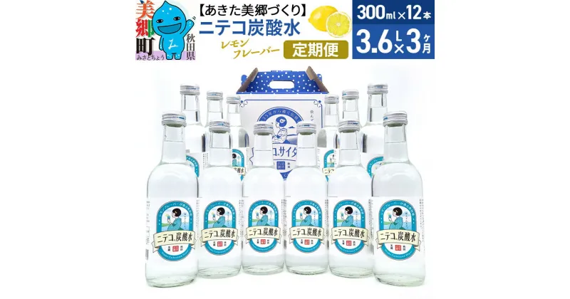 【ふるさと納税】《定期便3ヶ月》ニテコ炭酸水(レモン) 300ml×12本入 「水の郷」の炭酸水 ご当地炭酸水