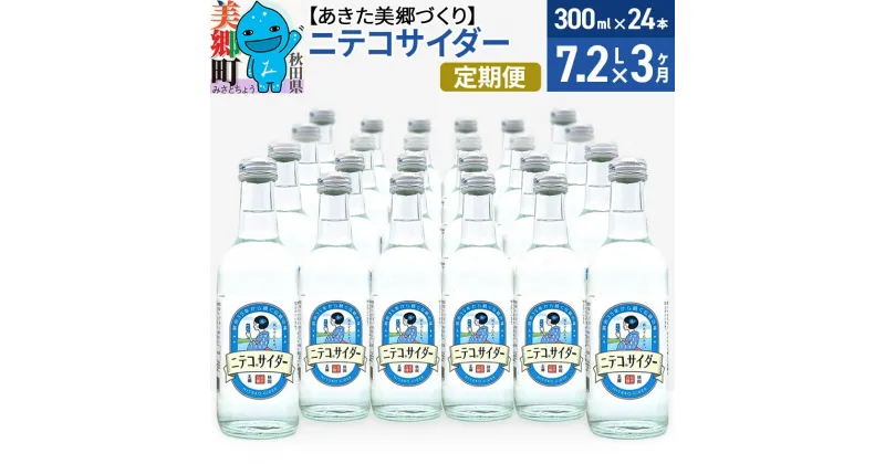 【ふるさと納税】《定期便3ヶ月》ニテコサイダー 300ml×24本入 「水の郷」のサイダー ご当地サイダー