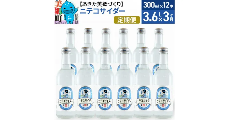 【ふるさと納税】《定期便3ヶ月》ニテコサイダー 300ml×12本入 「水の郷」のサイダー ご当地サイダー