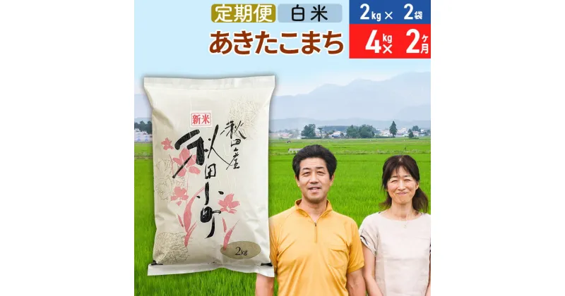 【ふるさと納税】《定期便2ヶ月》令和6年産 あきたこまち特別栽培米4kg（2kg×2袋）×2回 計8kg【白米】秋田県産あきたこまち 2か月 2ヵ月 2カ月 2ケ月 秋田こまち お米 秋田