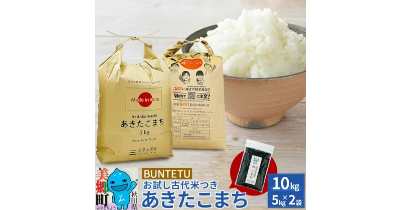 【ふるさと納税】【令和6年産・白米】あきたこまち 10kg（5kg×2袋）古代米お試し袋付き 秋田県美郷町産