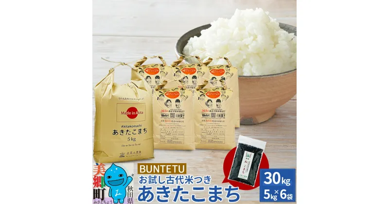 【ふるさと納税】【令和6年産・白米】あきたこまち 30kg（5kg×6袋）古代米お試し袋付き 秋田県美郷町産