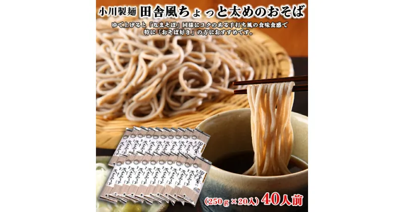 【ふるさと納税】【小川製麺】田舎風ちょっと太めのおそば 250g×20入(約40人前) fz18-428 そば 蕎麦 山形