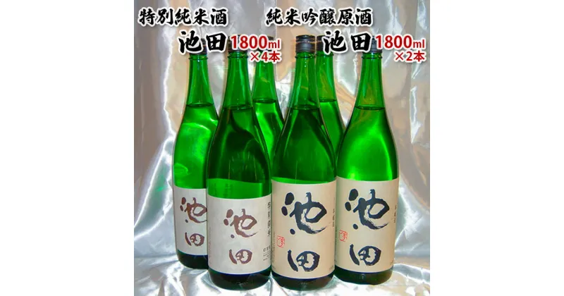 【ふるさと納税】純米吟醸原酒池田 1800ml 2本 特別純米酒池田 1800ml 4本 合計6本セット FY22-570 山形 お取り寄せ 送料無料