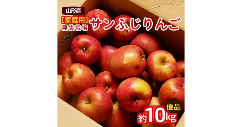 【ふるさと納税】【家庭用】無袋栽培ふじりんご 優品 約10kg入り りんご リンゴ 林檎 フルーツ 果物 くだもの 10キロ 送料無料 山形 FZ20-579