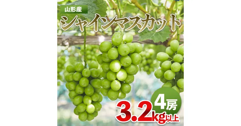 【ふるさと納税】山形市産 シャインマスカット 秀 3.2kg以上(4房) FZ21-207 FY24-058