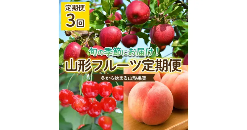 【ふるさと納税】【定期便3回】冬から始まる山形果実 fz22-443 山形県 りんご リンゴ 林檎 サンふじ もも モモ さくらんぼ サクランボ 佐藤錦 果物 くだもの フルーツ