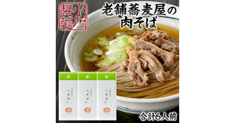 【ふるさと納税】老舗蕎麦屋の肉そば 1袋/約2人前×3袋 (合計6人前) [小川製麺所] FY24-179