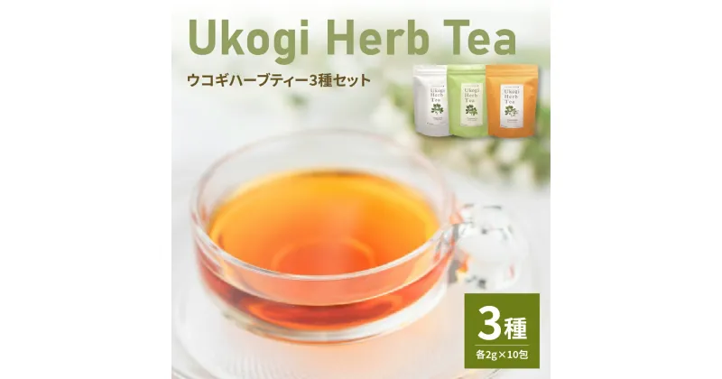 【ふるさと納税】 Ukogi Herb Tea 3種セット 2g×30個 (各10個) ノンカフェイン ハーブティー ティーバッグ ウコギ茶葉 ウコギ うこぎ カモミール ペパーミント ブレンド 健康 美容 リラックス デカフェ ティータイム お茶 お取り寄せ 送料無料 山形県 米沢市 米沢