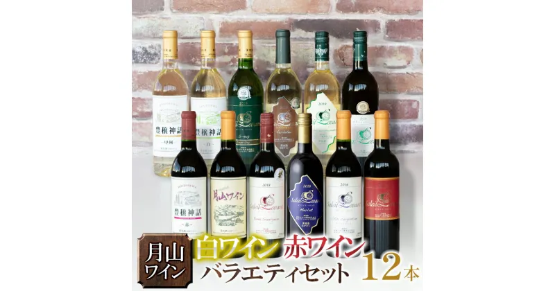 【ふるさと納税】月山ワイン 赤・白ワイン12本バラエティセット H96-201 赤ワイン・辛口 白ワイン辛口〜甘口 ソレイユ・ルバン 豊穣神話 | 山形県 鶴岡市 返礼品 お酒 洋酒 ご当地 特産品 名産品 わいん 国産 ワインセット 飲み比べ 飲みくらべ 詰め合わせ