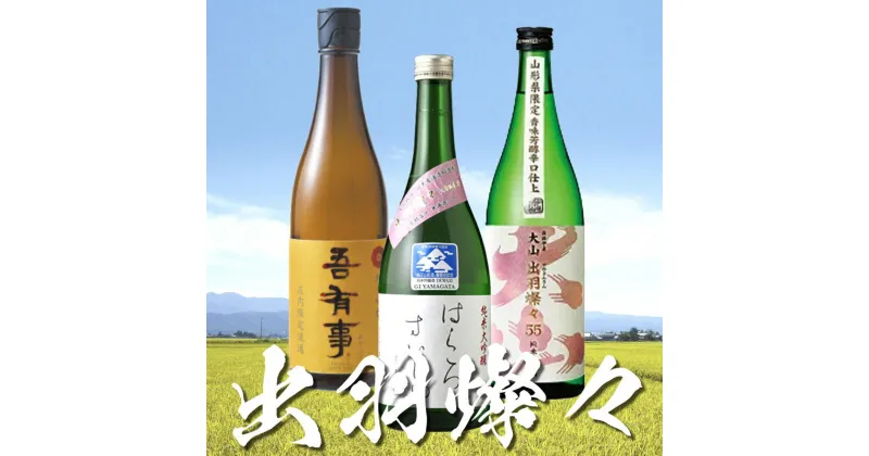 【ふるさと納税】庄内で生まれた酒米「出羽燦々」セット（鶴岡の地酒 720ml×3本）　うまい庄内（有限会社意匠工房）