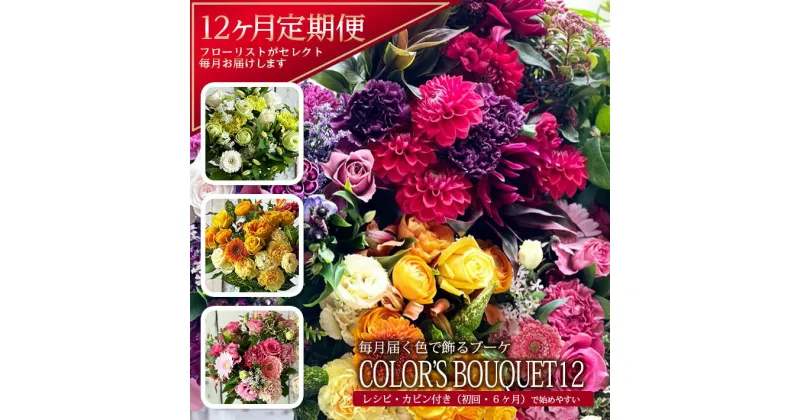 【ふるさと納税】≪12ヶ月定期便≫ デザイナーズブーケ 「COLOR’S BOUQUET12」 年12回 お申込み翌月から毎月お届け 花