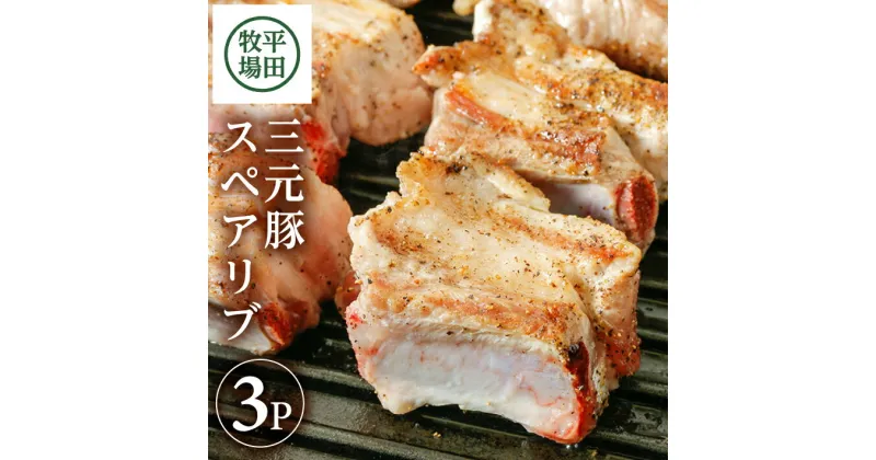 【ふるさと納税】平田牧場 日本の米育ち 三元豚 スペアリブ 485g×3p 計1,455g 冷凍便 ※離島発送不可 平牧 ひらぼく 豚肉 ブロック肉 骨付き カット済み 小分け 国産 東北 山形県 酒田市 庄内