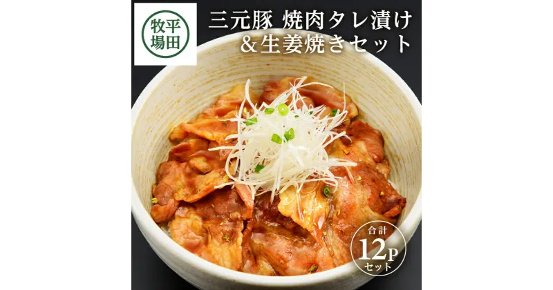 【ふるさと納税】平田牧場 日本の米育ち 三元豚 焼肉タレ漬け＆生姜焼きセット 140g×12p 計1680g 冷凍便 ※離島発送不可 平牧 ひらぼく 豚肉 バラ肉 肩ロース肉 味付き肉 小分け 焼肉用 しょうが焼き 国産 東北 山形県 酒田市 庄内