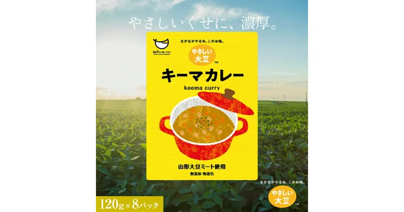 【ふるさと納税】山形大豆ミート やさしい大豆 キーマカレー (120g×8パック) 大豆ミート 大豆 着色料不使用 惣菜 おかず 山形県 新庄市 F3S-1621