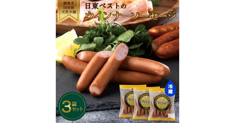 【ふるさと納税】国産豚肉、天然羊腸使用！こだわりの細挽きウインナーソーセージ 3袋セット(220g×3袋) 日東ベスト 冷蔵 ギフトセット 贈り物 バーベキュー 簡単調理 おつまみ 弁当 国内製造