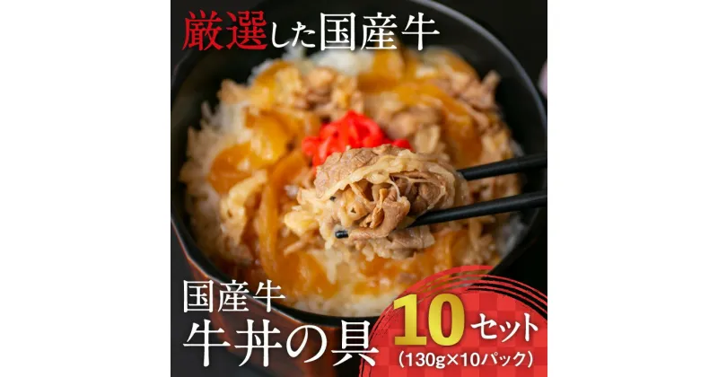 【ふるさと納税】《製造工場直送の牛丼の具が1.3kg！》国産牛 牛丼の具 ドーン！と10個セット　湯煎で温めるだけ 【 お取り寄せ 個包装 小分け 国産牛 牛丼 便利 時短 冷凍 簡単 土産 おかず 惣菜 お肉屋さん お歳暮 夜食 玉ねぎ 工場 直送 1キロ 1kg 超え 東北 山形 】