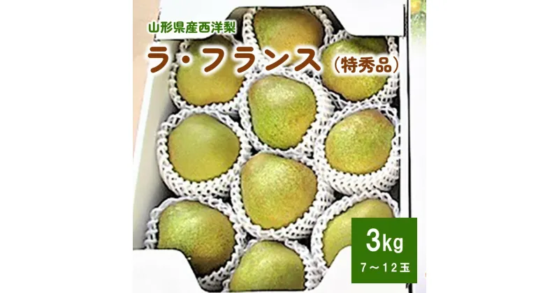 【ふるさと納税】西洋梨 （ラ・フランス） 3kg 特秀品 贈答用 化粧箱入り 果物 フルーツ 産地直送 山形 お取り寄せ 送料無料 山形県 上山市 0110-2409