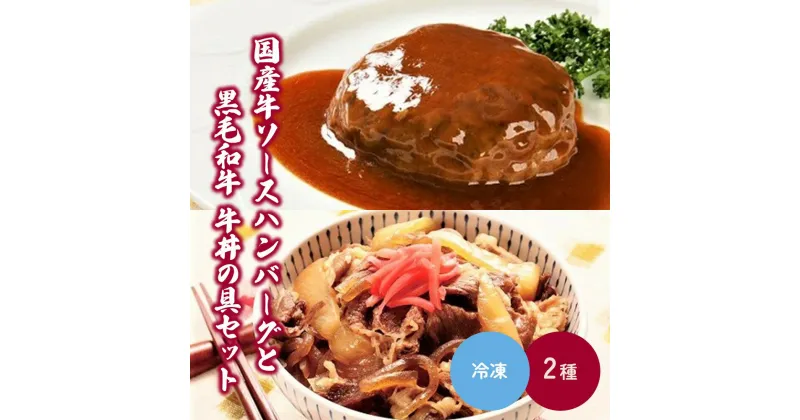 【ふるさと納税】牧場からの贈物 国産牛 ソース ハンバーグ と 黒毛和牛 牛丼 の 具 デミグラスソース 直火焼き 惣菜 レンチン レンジ調理 温めるだけ お取り寄せ 送料無料 山形県 上山市 0002-2206