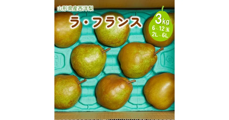 【ふるさと納税】西洋梨（ ラ・フランス ）3kg ご家庭用 6玉～12玉 6L～2L サイズ お試し 先行予約 フルーツ 果物 山形県産 ラフランス 洋梨 お取り寄せ グルメ 産地直送 送料無料 秋 旬 山形県 上山市 0055-2415