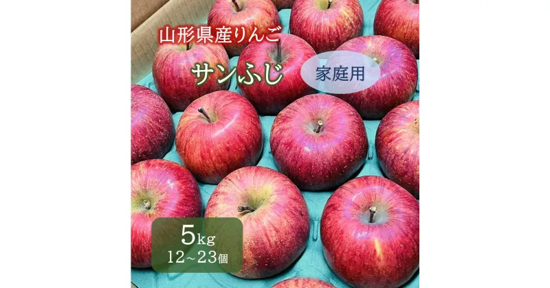 【ふるさと納税】りんご ( サンふじ ) 5kg 12〜23個 ご家庭用 果物 フルーツ 産地直送 送料無料 山形県 上山市 0065-2410