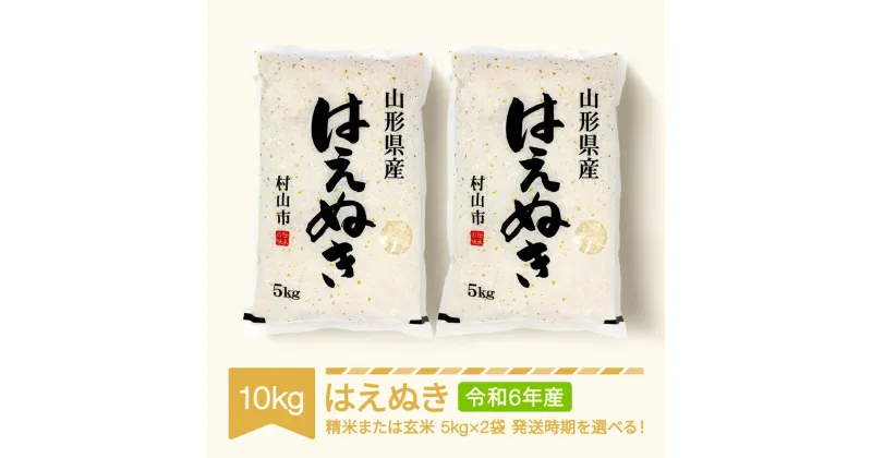 【ふるさと納税】 新米 米 10kg 5kg×2 はえぬき 精米 玄米 令和6年産 2024年産 山形県産 送料無料※沖縄・離島への配送不可