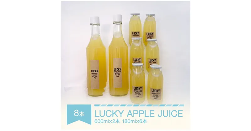 【ふるさと納税】りんごジュース リンゴ 100% LUCKY APPLE JUICE 600ml×2本 180ml×6本 山形県村山市 em-rjxxx8 送料無料