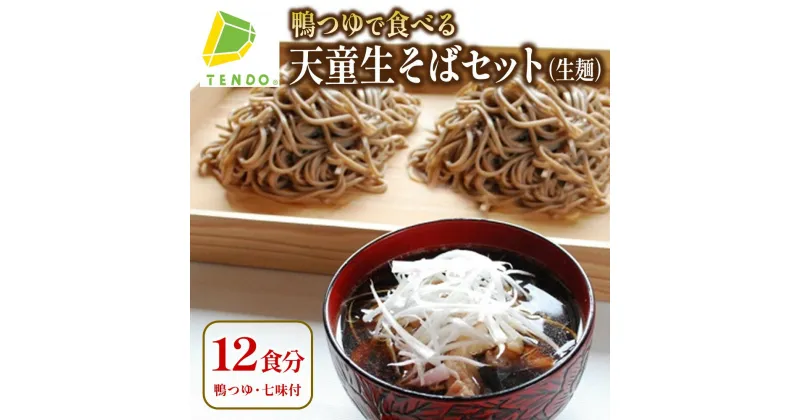 【ふるさと納税】 鴨つゆで食べる 天童 生そば セット ( 生麺 )12食 12人前 つゆ付き のし 贈答 ギフト プレゼント お取り寄せ ご当地グルメ 冷蔵 送料無料 【 山形県 天童市 】