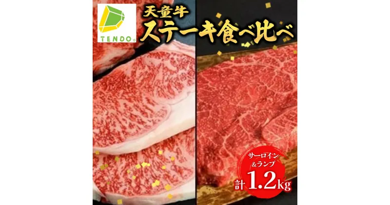 【ふるさと納税】 天童牛 ステーキ 食べ比べ 満足セットサーロイン 600g ランプ 600g 国産 黒毛和牛 和牛 牛肉 ブランド牛 山形牛 贈答用 お中元 お歳暮 ギフト プレゼント お取り寄せ ご当地 グルメ 食品 冷凍 送料無料 【 山形県 天童市 】