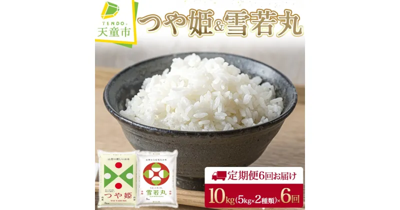 【ふるさと納税】【 定期便 】 つや姫 & 雪若丸 10kg ( 5kg×2品種 ) 6回 お届け令和6年産 新米 先行予約 米 コメ こめ おこめ お米 精米 ブランド米 ごはん 白米 ご飯 おにぎり 弁当 5kg袋 小分け お取り寄せ のし 贈答 ギフト 食品 送料無料 【 山形県 天童市 】