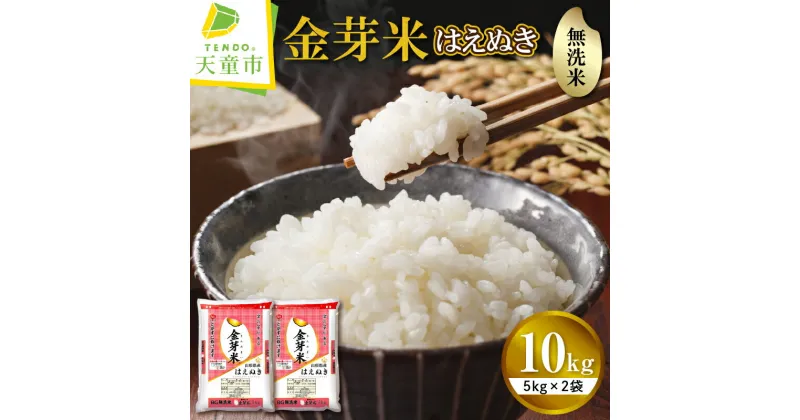 【ふるさと納税】＼受付開始／ 金芽米 はえぬき 10kg 5kg×2袋令和6年産 新米 先行予約 米 コメ こめ おこめ お米 BG 無洗米 ブランド米 カロリーオフ ごはん 白米 ご飯 おにぎり 弁当 おすそ分け 5kg 袋 小分け むせんまい 食品 送料無料 【 山形県 天童市 】