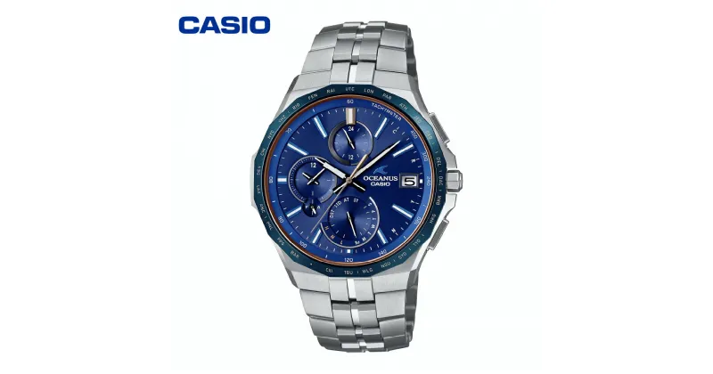 【ふるさと納税】CASIO腕時計 OCEANUS OCW-S5000F-2AJF腕時計 時計 ウォッチ カシオ CASIO マンタ Manta オシアナス メンズ 男性 電波 ソーラー 多針 アナログ シルバー 青 ブルー 国内正規品 山形県 東根市