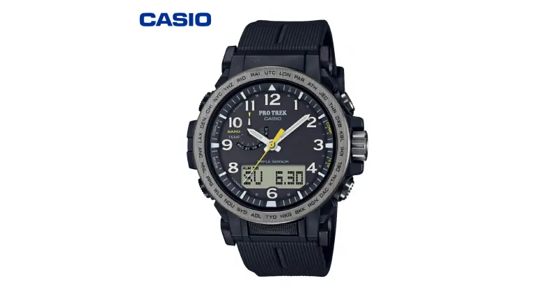 【ふるさと納税】【CASIO】PRO TREK PRW-51Y-1JF Climber-Line/ 腕時計 時計 ウォッチ カシオ カジュアル アウトドア プロトレック メンズ 男性 電波 ソーラー 多針 アナログ ブラック 黒 国内正規品 山形県 東根市