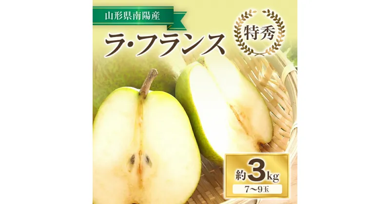 【ふるさと納税】 【令和6年産先行予約】 ラ・フランス 約3kg (7～9玉 特秀) 《令和6年11月頃～発送》 『寿農園』 洋梨 梨 なし ナシ フルーツ 果物 山形県 南陽市 [1376]