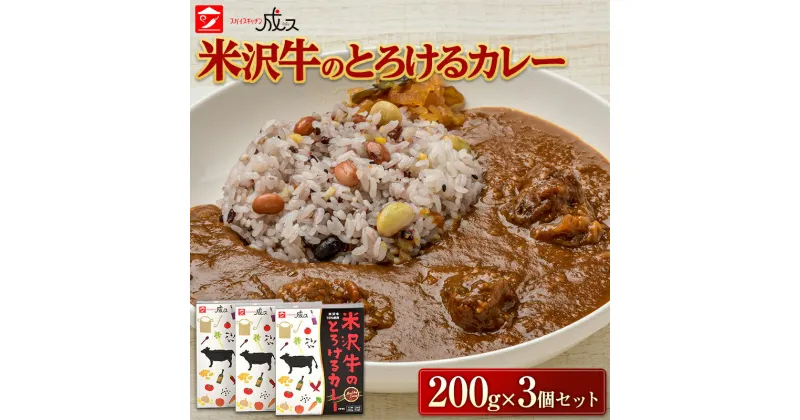 【ふるさと納税】 米沢牛のとろけるカレー (200g×3個セット) 『スパイスキッチン成ス』 山形県 南陽市 [1795]