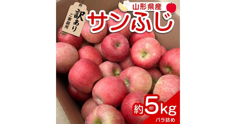 【ふるさと納税】 【令和6年産先行予約】 〈訳あり品 家庭用〉 りんご 「サンふじ」 約5kg バラ詰め 《令和6年12月上旬～令和7年2月下旬発送》 『カネタ高橋青果』 リンゴ 山形県 南陽市 [1958]