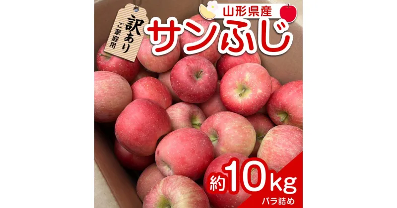 【ふるさと納税】 【令和6年産先行予約】 〈訳あり品 家庭用〉 りんご 「サンふじ」 約10kg バラ詰め 《令和6年12月上旬～令和7年2月下旬発送》 『カネタ高橋青果』 リンゴ 山形県 南陽市 [1959]