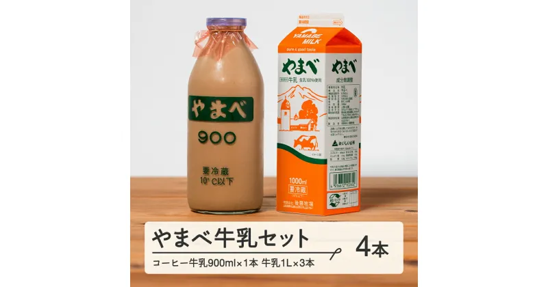 【ふるさと納税】山形県産 やまべ牛乳セット (牛乳 1L×3・コーヒー牛乳 900ml×1) F20A-222